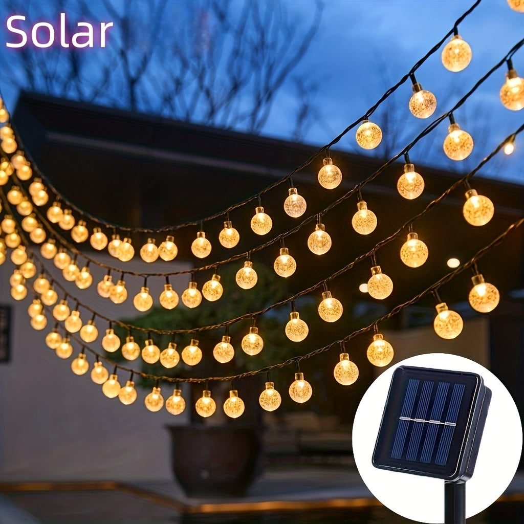 Guirlande solaire à boules dépolies, 5 à 14 m