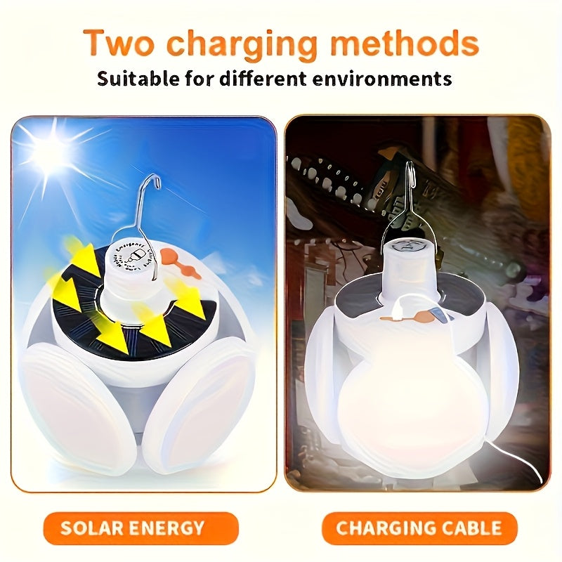 Lampe de camping solaire pliable, batterie 18650