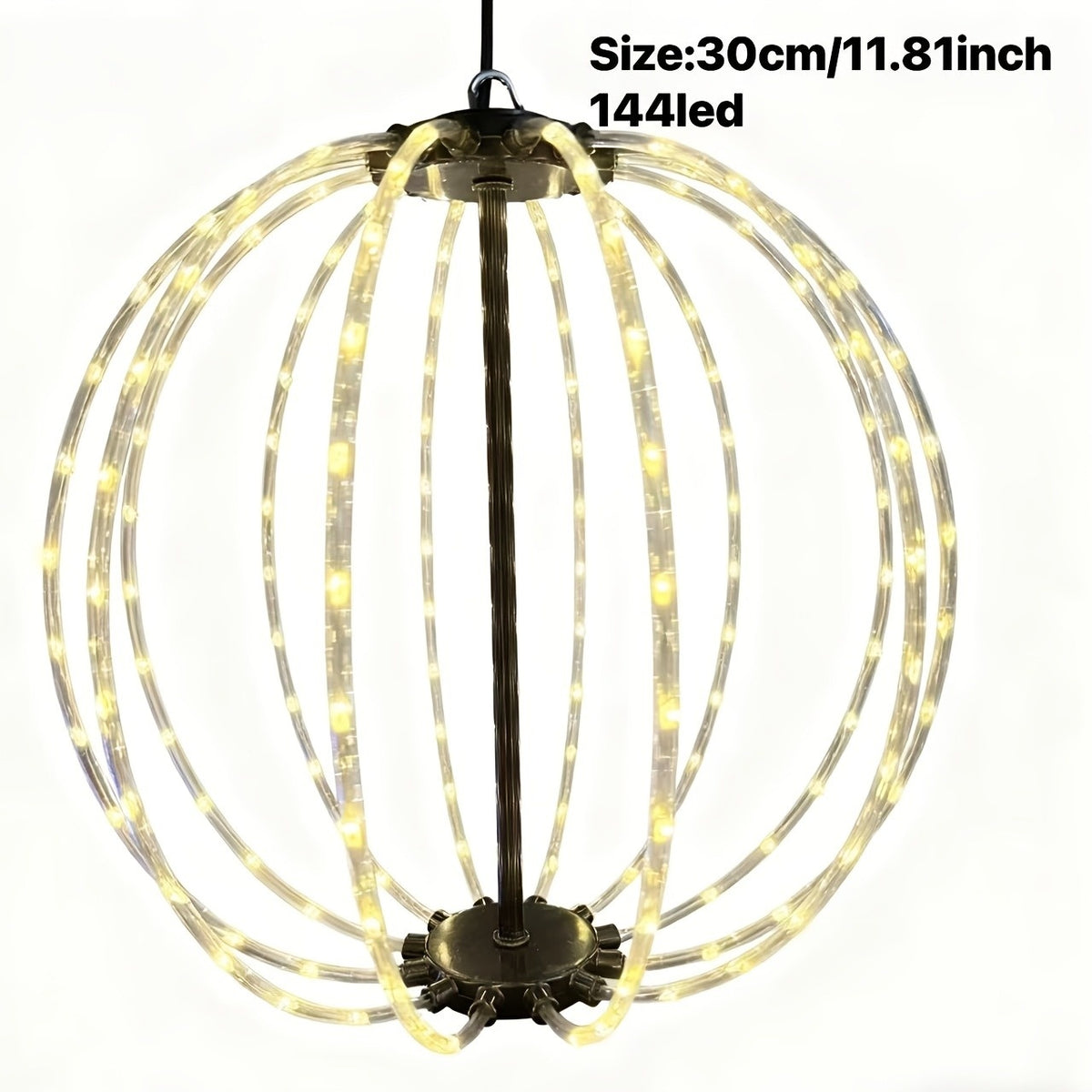 Boule solaire suspendue 144 LED, 30 cm, 8 modes