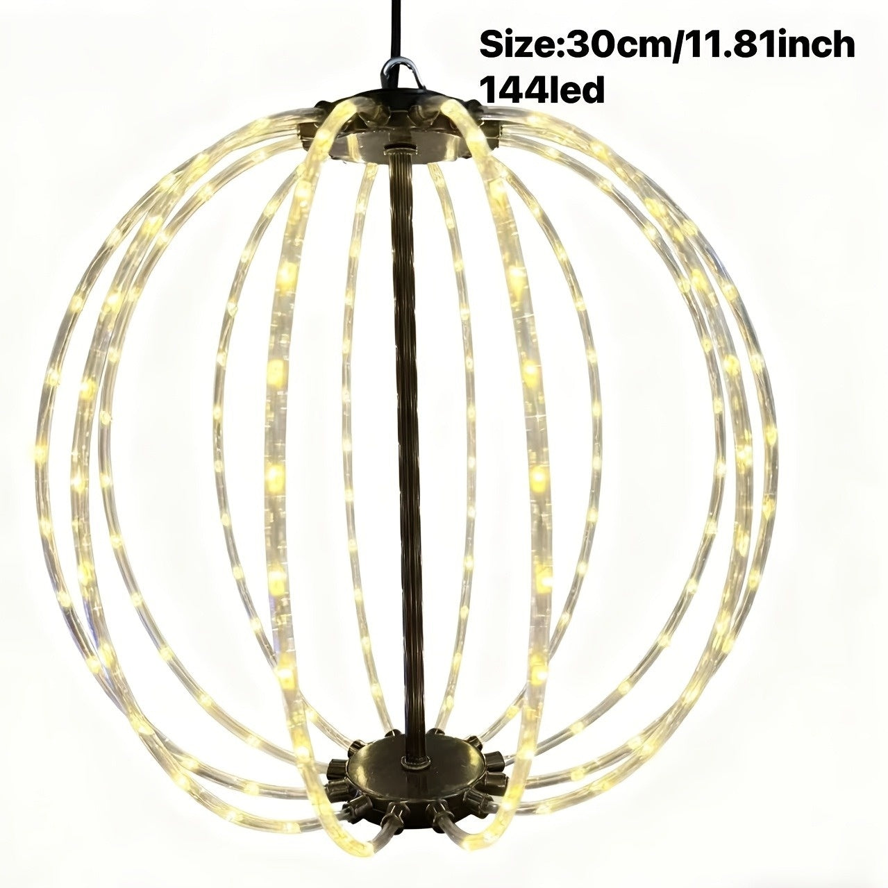Boule solaire suspendue 144 LED, 30 cm, 8 modes