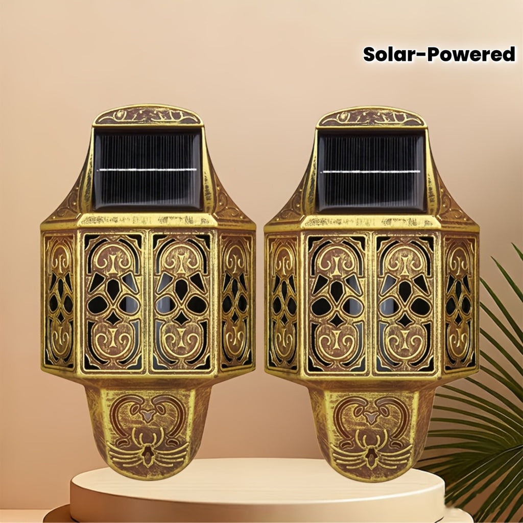 Applique solaire style marocain doré, 19 cm, IP44