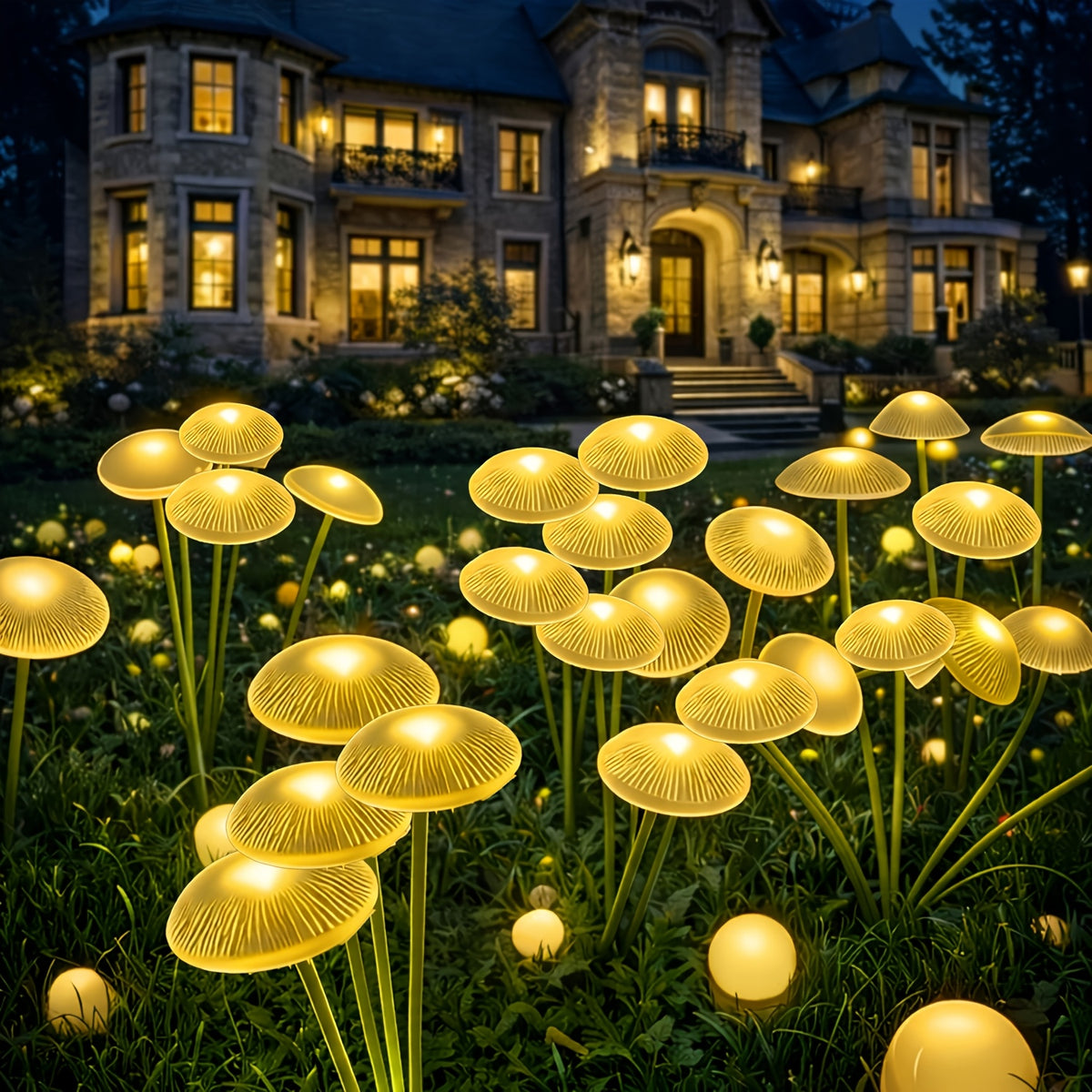 Lampes solaires champignons scintillants, 6, 8 ou 10