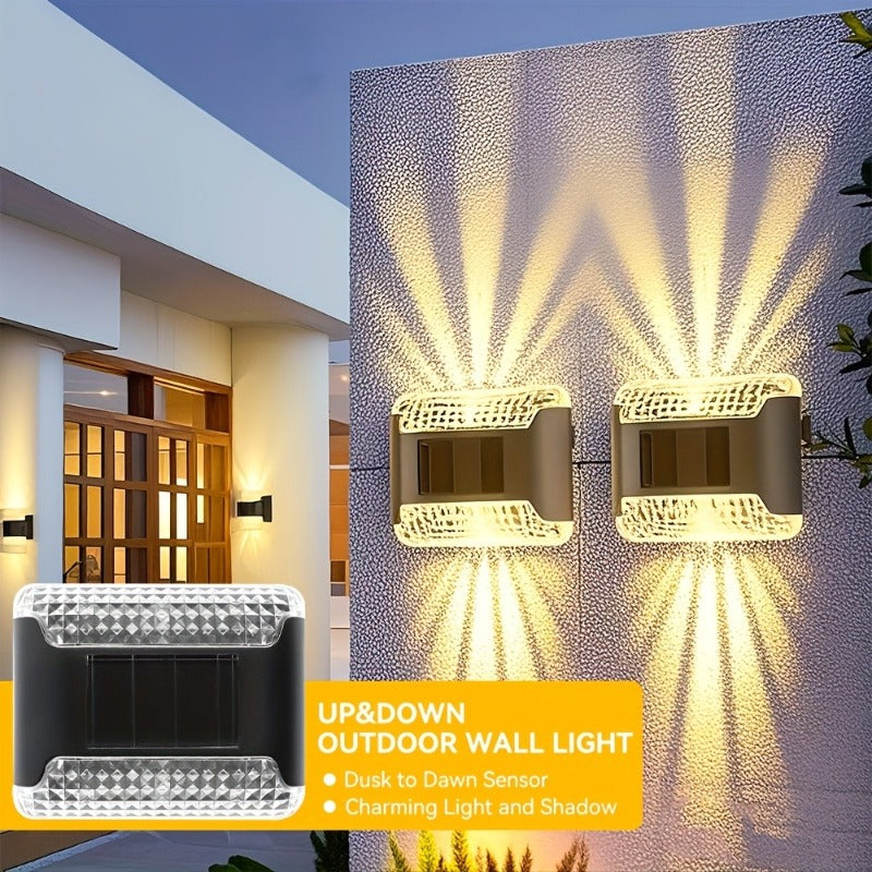 Lot de 2 appliques solaires à faisceaux rayés