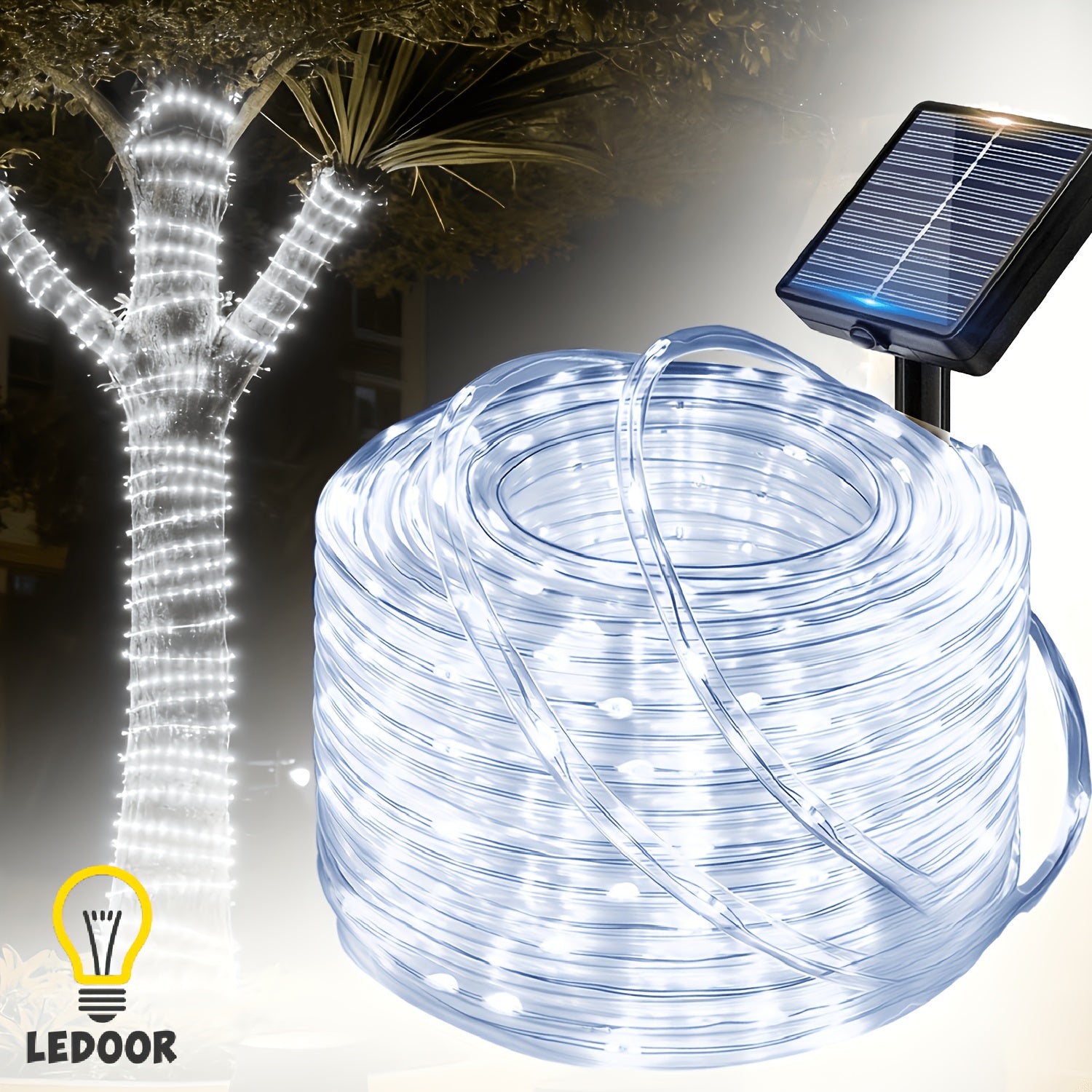 Guirlande solaire tube souple, 7,7 à 35 m