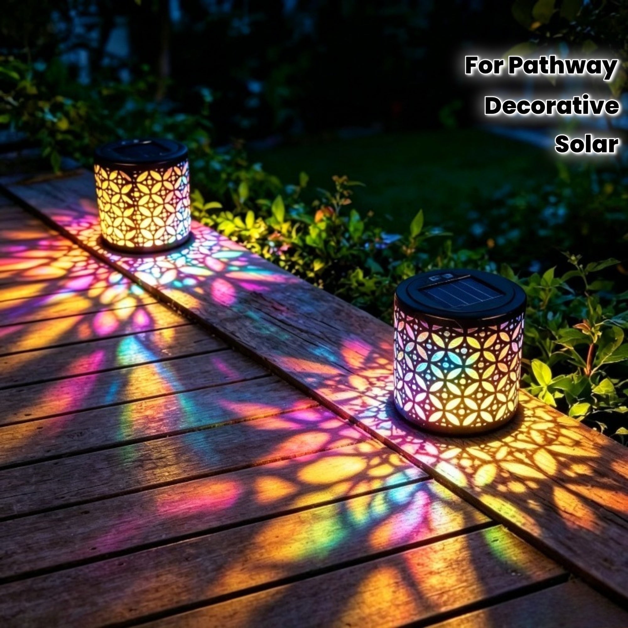 Lot de 6 lampes solaires à projection colorée, 8 cm