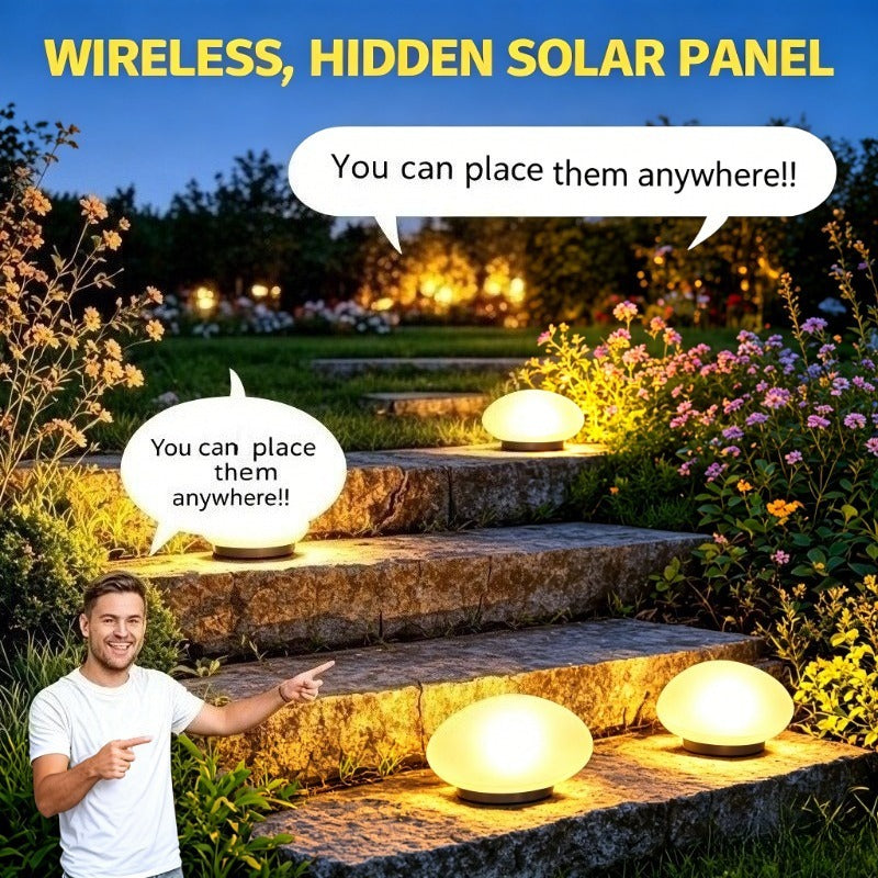 Galet lumineux solaire en résine, IP65