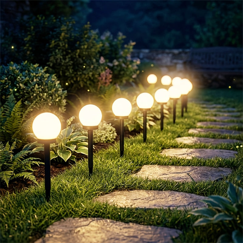 Lampes solaires boule à piquer, lot de 4, 3 teintes
