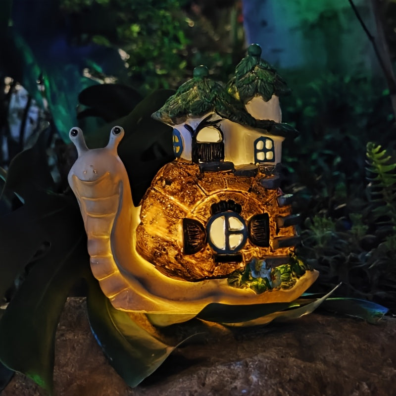 Lampe solaire escargot maison, portes et fenêtres