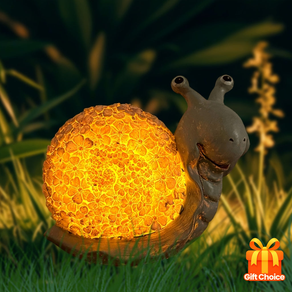 Statue solaire escargot à coquille lumineuse