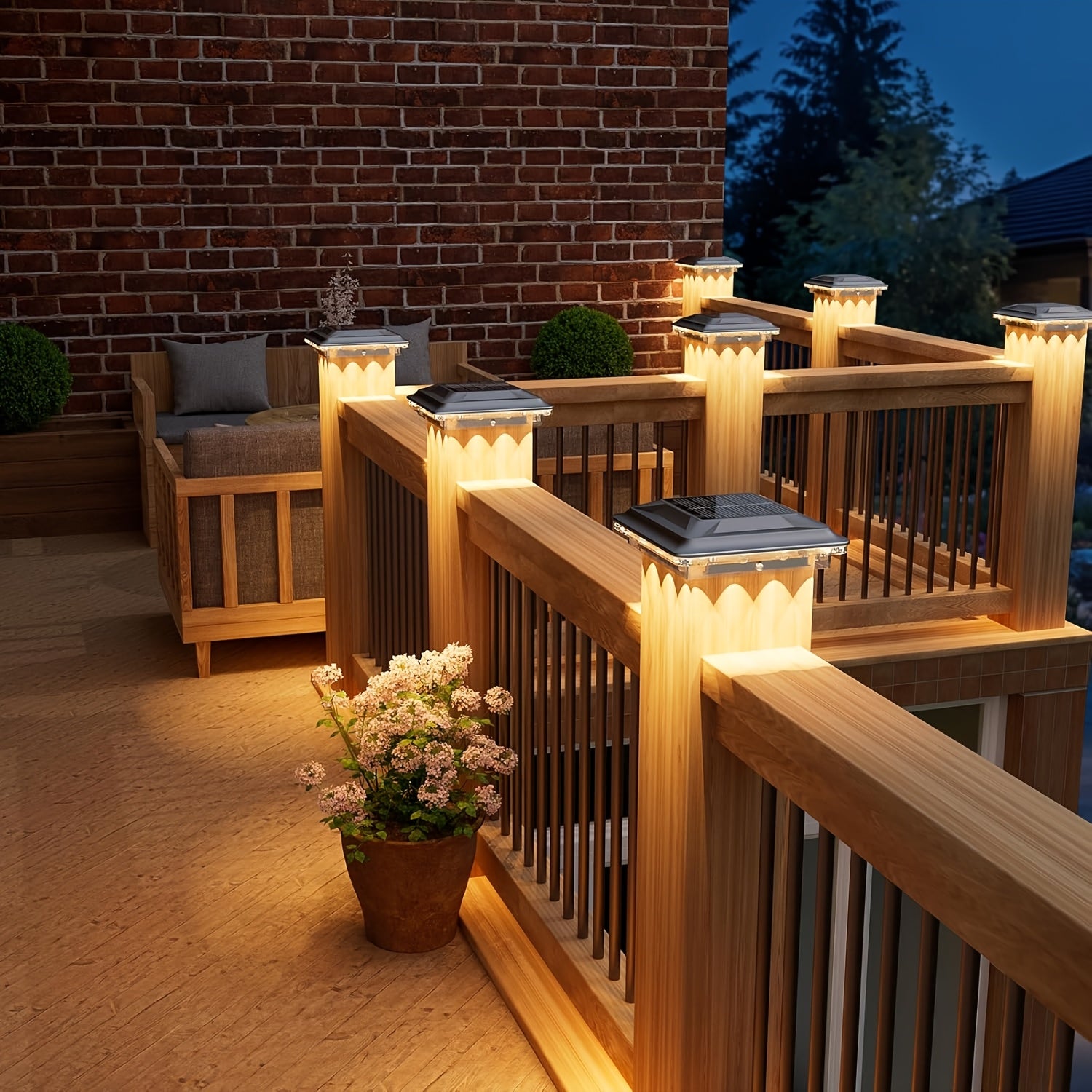 Lampes solaires de poteau 16 LED, lots de 2 à 8