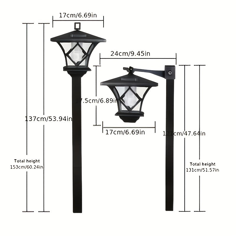 Lampadaire solaire 1,9 m, hauteur réglable, double usage